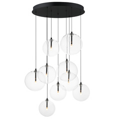 Et2 Global Black LED Multi-Light Pendant with Globe Shade