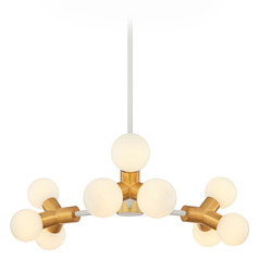 Kalco Lighting Tres White and New Brass LED Chandelier