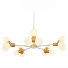 Kalco Lighting Tres White and New Brass LED Chandelier