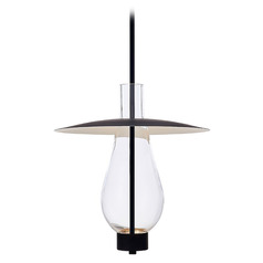 Kalco Lighting Hugo Matte Black LED Pendant Light with Oblong Shade