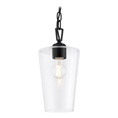 Progress Lighting Celino Black Mini-Pendant Light with Conical Shade