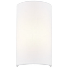 Justice Design ADA Small Cylinder Fabric Wall Sconce White