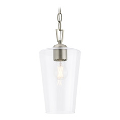 Progress Lighting Celino Brushed Nickel Mini-Pendant Light with Conical Shade
