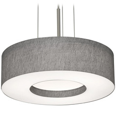 Afx Lighting Montclair Satin Nickel LED Pendant Light with Drum Shade