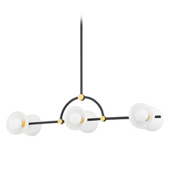 Mitzi Kinsley Brass and Black 6-Light Chandelier