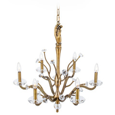Kalco Lighting Vanessa Deleon Venus Historic Brass Chandelier