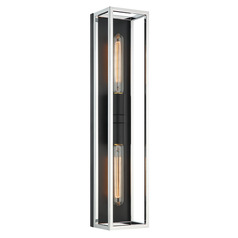 Matteo Lighting Shadowbox Black & Chrome LED Vertical Bathroom Light