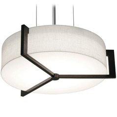 Afx Lighting Apex Satin Nickel Pendant Light with Drum Shade