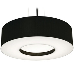 Afx Lighting Montclair Black LED Pendant Light with Drum Shade