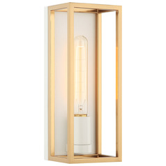 Matteo Lighting Shadowbox White & Aged Gold Brass LED Sconce