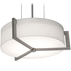 Afx Lighting Apex Satin Nickel Pendant Light with Drum Shade