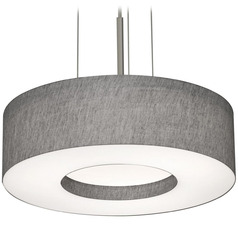 Afx Lighting Montclair Satin Nickel LED Pendant Light with Drum Shade