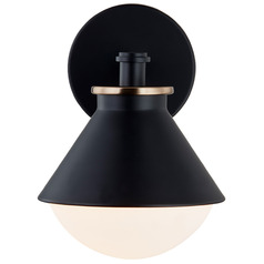 Justice Design Ravelle Small Outdoor Wall Sconce Brass Opal