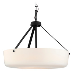 Progress Lighting Lieon Black Pendant Light with Bowl / Dome Shade