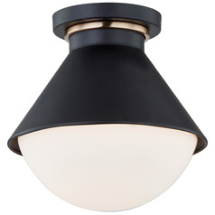 Justice Design Ravelle Medium Outdoor Semi-Flush Brass Opal