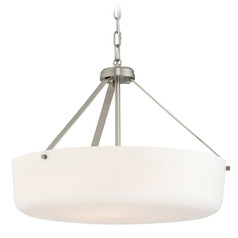 Progress Lighting Lieon Brushed Nickel Pendant Light with Bowl / Dome Shade