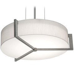 Afx Lighting Apex Satin Nickel Pendant Light with Drum Shade