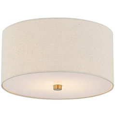 Justice Design Classic 11 Inch Drum Flush Mount Brass