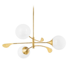 Mitzi Lola Vintage Gold Leaf 3-Light Chandelier