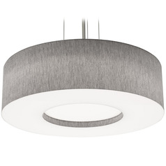 Afx Lighting Montclair Satin Nickel Pendant Light with Drum Shade