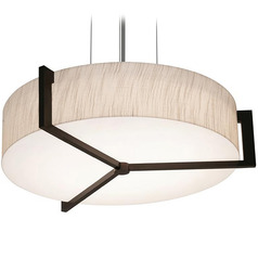 Afx Lighting Apex Satin Nickel Pendant Light with Drum Shade