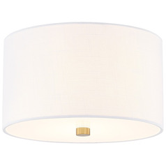 Justice Design Classic 11 Inch Drum Flush Mount Brass White