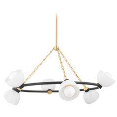 Mitzi Kinsley Brass and Black 6-Light Chandelier