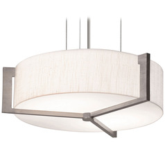 Afx Lighting Apex Satin Nickel LED Pendant Light with Drum Shade