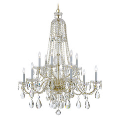 Crystorama Lighting Traditional Crystal Polished Brass Crystal Chandelier