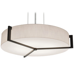 Afx Lighting Apex Satin Nickel LED Pendant Light with Drum Shade