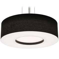 Afx Lighting Montclair Satin Nickel LED Pendant Light with Drum Shade