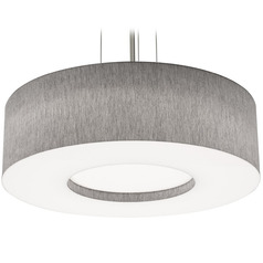 Afx Lighting Montclair Satin Nickel LED Pendant Light with Drum Shade