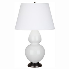 Robert Abbey Lighting Double Gourd Off White / Deep Patina Bronze Table Lamp with Empire Shade