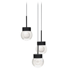 Modern Forms Double Bubble Black LED Multi-Light Pendant with Globe Shade