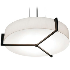 Afx Lighting Apex Satin Nickel Pendant Light with Drum Shade