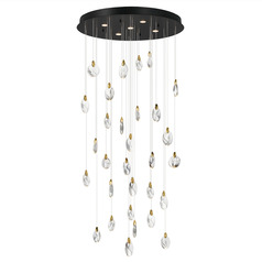Et2 Pebble Black & Polished Gold LED Multi-Light Pendant