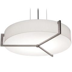 Afx Lighting Apex Satin Nickel Pendant Light with Drum Shade