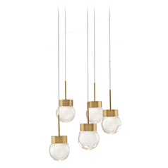 Modern Forms Double Bubble Aged Brass LED Multi-Light Pendant with Globe Shade
