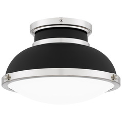 Quoizel Lighting Quoizel Flush Mount Matte Black & Polished Nickel Flushmount Light