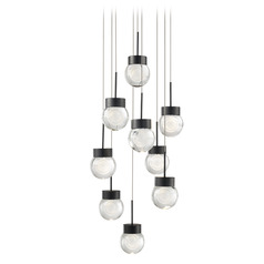 Modern Forms Double Bubble Black LED Multi-Light Pendant with Globe Shade