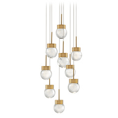 Modern Forms Double Bubble Aged Brass LED Multi-Light Pendant with Globe Shade