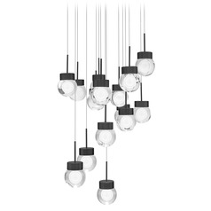Modern Forms Double Bubble Black LED Multi-Light Pendant with Globe Shade