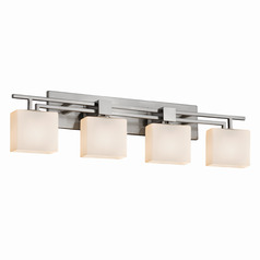 Justice Design Group Aero Brushed Nickel Bathroom Light