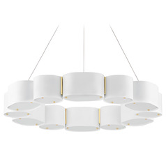Corbett Lighting Opal Soft White & Vintage Brass Chandelier