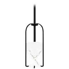 Quoizel Lighting Fairbanks Matte Black Mini-Pendant Light with Cylindrical Shade