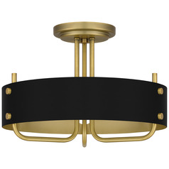 Quoizel Lighting Madden Aged Brass & Black Semi-Flushmount Light