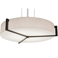 Afx Lighting Apex Satin Nickel LED Pendant Light with Drum Shade