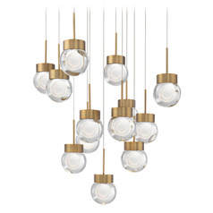 Modern Forms Double Bubble Aged Brass LED Multi-Light Pendant with Globe Shade