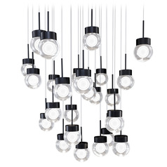 Modern Forms Double Bubble Black LED Multi-Light Pendant with Globe Shade