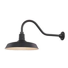 Black Gooseneck Barn Light with 16